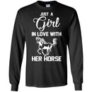 Horse T-Shirt Just A Girl In Love With Her Horse For Women Birthday Gifts Tee Shirt CustomCat