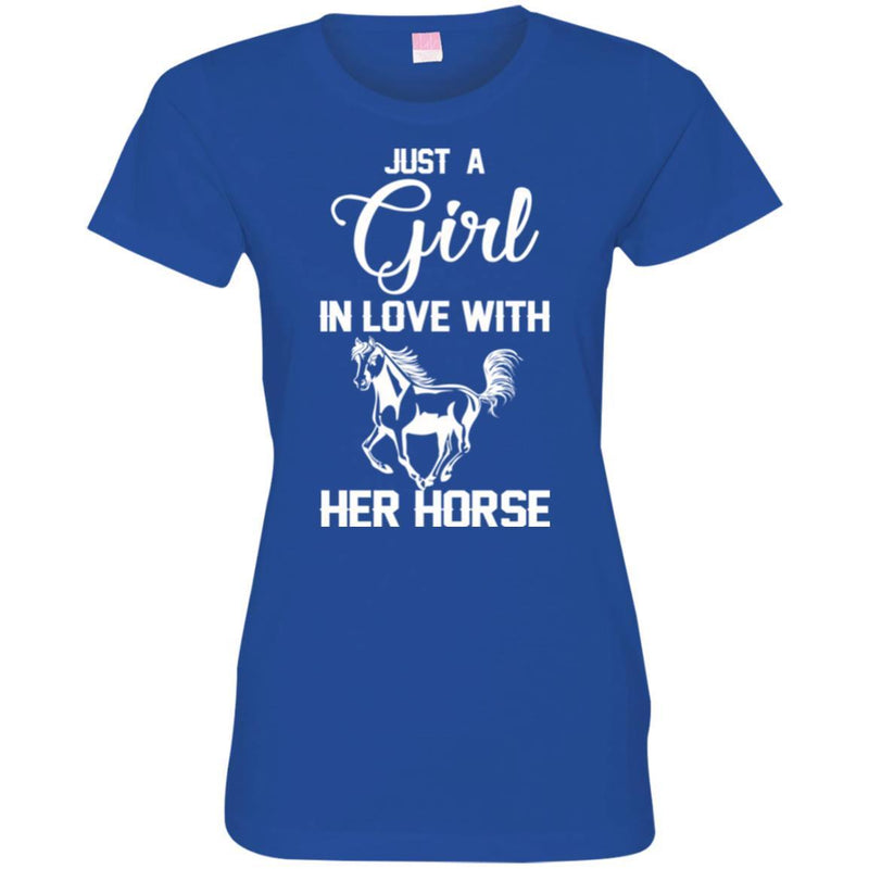 Horse T-Shirt Just A Girl In Love With Her Horse For Women Birthday Gifts Tee Shirt CustomCat