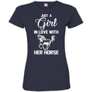 Horse T-Shirt Just A Girl In Love With Her Horse For Women Birthday Gifts Tee Shirt CustomCat