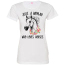 Horse T-Shirt Just Flowers For Beautiful Horse A Woman Who Loves Horse Tee Gifts Tee Shirt CustomCat
