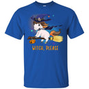 Horse T-Shirt Witch Horse Is Riding A Broom For Halloween Holiday Gifts Tee Gifts Tee Shirt CustomCat
