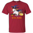 Horse T-Shirt Witch Horse Is Riding A Broom For Halloween Holiday Gifts Tee Gifts Tee Shirt CustomCat