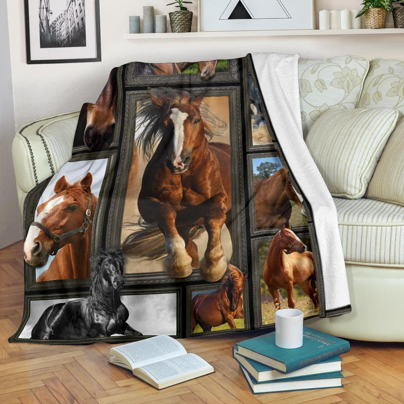 Horses 3D Fleece Blanket interestprint
