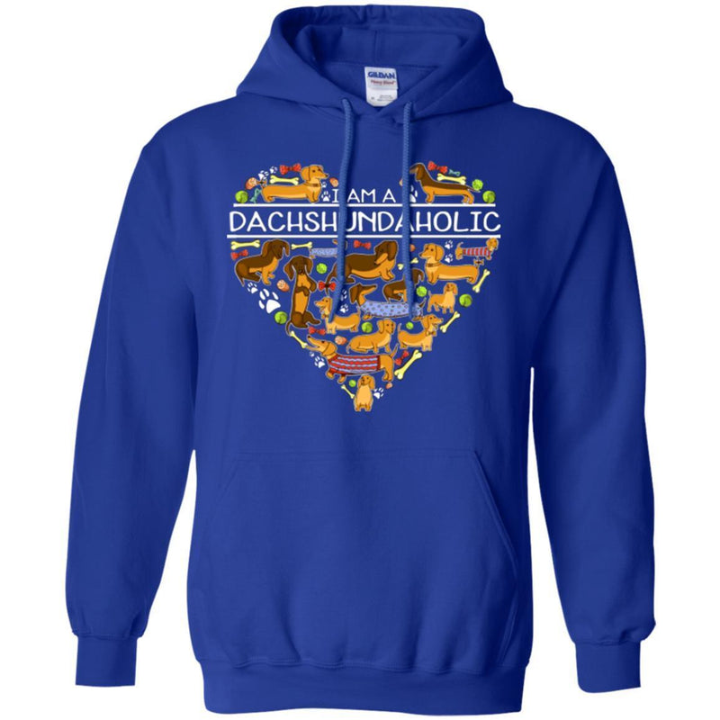 I Am A Dachshundaholic Heart Funny Gift Lover Dog Tee Shirt CustomCat