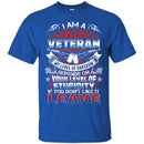 I AM A VETERAN MY LEVEL OF SARCASM DEPENDS ON YOUR LEVEL OF STUPIDITY VETERAN ARMY T SHIRT CustomCat