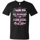 I Cuddle With My Husband Funny T-shirt For Valentine CustomCat