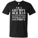 I'm a grumpy old man my level of sarcasm depends on your stupidity T-shirt CustomCat