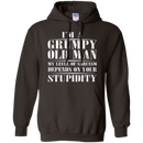 I'm a grumpy old man my level of sarcasm depends on your stupidity T-shirt CustomCat