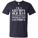 I'm a grumpy old man my level of sarcasm depends on your stupidity T-shirt CustomCat