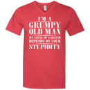 I'm a grumpy old man my level of sarcasm depends on your stupidity T-shirt CustomCat