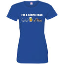 I'm A Simple Man boobs Beer Motorbike T Shirts CustomCat
