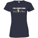 I'm A Simple Man boobs Beer Motorbike T Shirts CustomCat