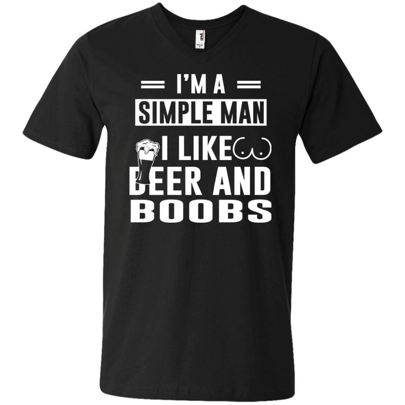 I'm A Simple Man I Like Beer And Boobs T-shirts CustomCat