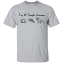 I'm A Simple Woman Coffee Pizza Pitbull Funny Gift Lover Dog Tee Shirt CustomCat