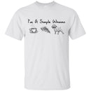 I'm A Simple Woman Coffee Pizza Pitbull Funny Gift Lover Dog Tee Shirt CustomCat