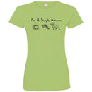 I'm A Simple Woman Coffee Pizza Pitbull Funny Gift Lover Dog Tee Shirt CustomCat