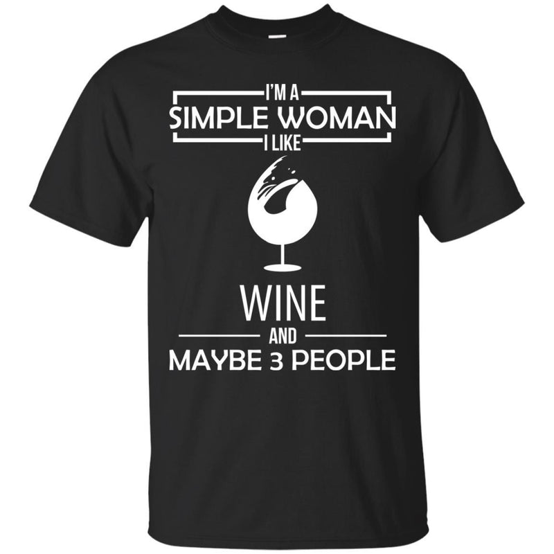 I'm A Simple Woman Coffee Pizza Wine Funny Gifts Wine Lover Shirt CustomCat