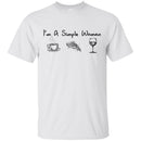 I'm A Simple Woman Coffee Pizza Wine Funny Gifts Wine Lover Shirts CustomCat