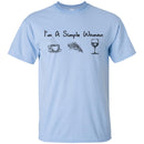 I'm A Simple Woman Coffee Pizza Wine Funny Gifts Wine Lover Shirts CustomCat