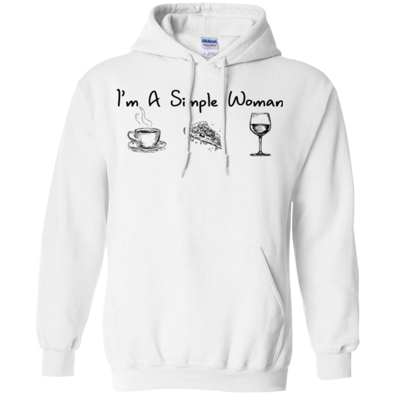 I'm A Simple Woman Coffee Pizza Wine Funny Gifts Wine Lover Shirts CustomCat