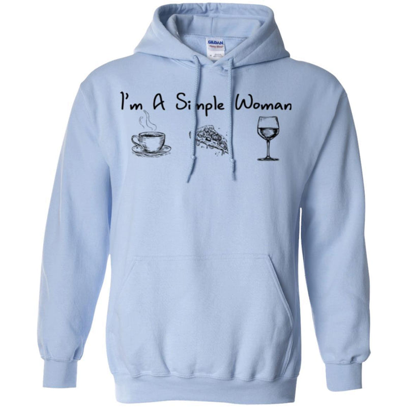 I'm A Simple Woman Coffee Pizza Wine Funny Gifts Wine Lover Shirts CustomCat