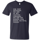 I'm just waiiting to see if my coffee choose to use its power for good or evil today funny T-shirts CustomCat