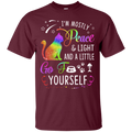 I'm mostly peace & light and a little go fuck yourself funny cat T-shirts CustomCat