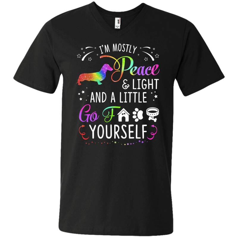 I'm Mostly Peace Light Funny T-shirt For Dachshund Lovers CustomCat