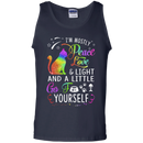 I'm mostly peace love & light and a little go fuck yourself T-shirts CustomCat