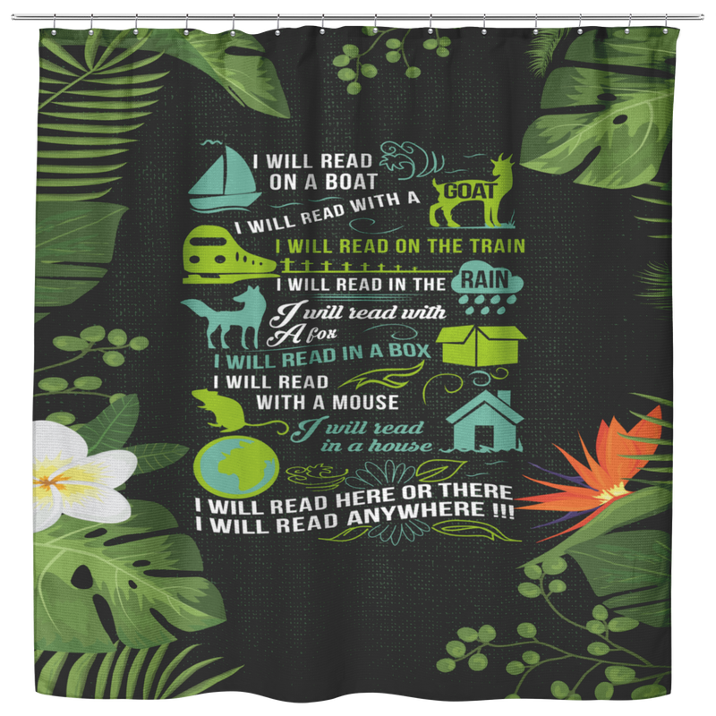 I Will Read Everywhere Read Books Shower Curtains Bathroom Decor