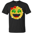 Icon Smiling With Shamrock Eyes With Ribbon Funny Gifts Patrick's Day T-Shirt CustomCat
