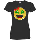 Icon Smiling With Shamrock Eyes With Ribbon Funny Gifts Patrick's Day T-Shirt CustomCat