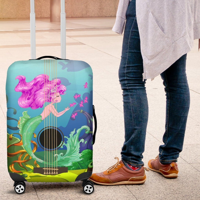 Impressive Mermaid Holding Guitar Luggage Cover interestprint
