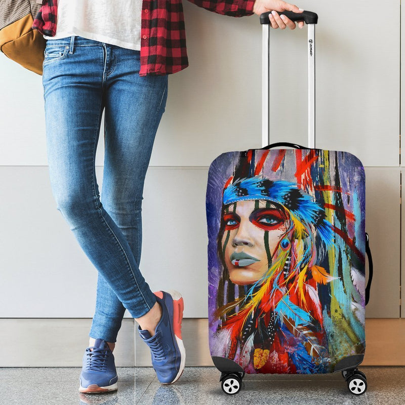 Impressive Native American Girl Luggage Cover interestprint