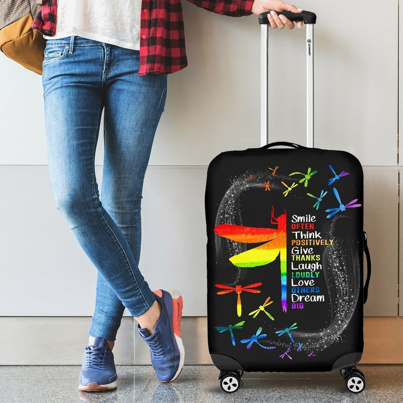 Inspirational Autism Dragonfly Luggage Cover interestprint