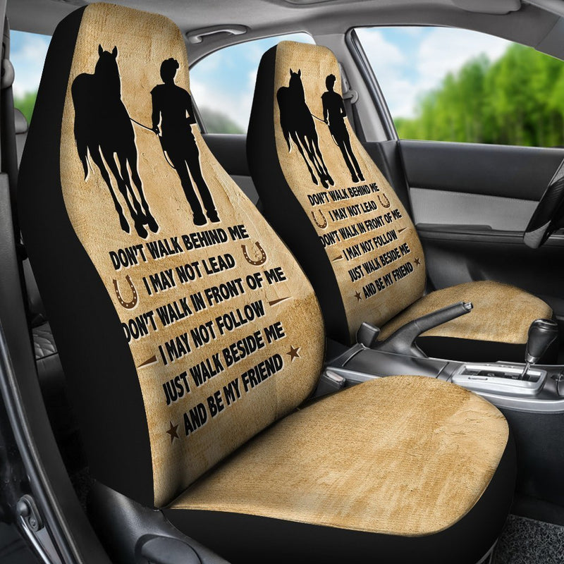 Inspirational Friendship Saying Of Horse And Women Car Seat Covers (Set Of 2)