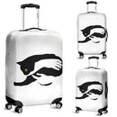 Inspirational Hand Holding Black Cat Luggage Cover interestprint