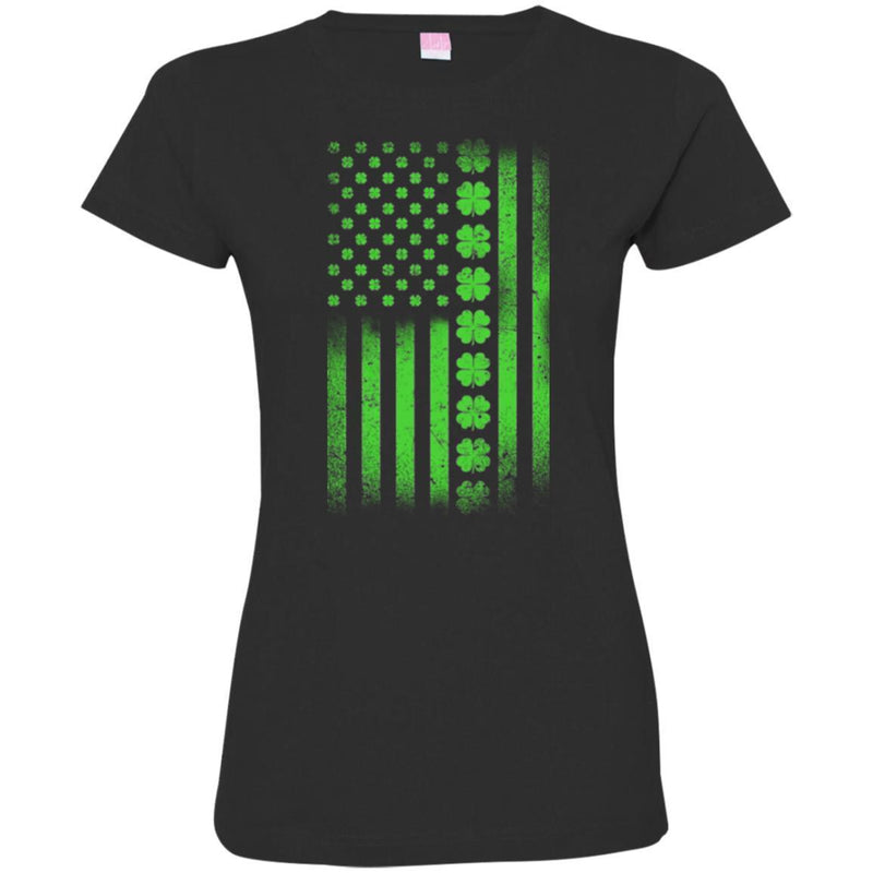 Irish Flag Shamrocks Line Funny Gifts Patrick's Day T-Shirt CustomCat