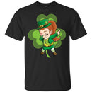 Irish Girl Dabbing Shamrock Funny Gifts Patrick's Day T-Shirt CustomCat