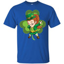 Irish Girl Dabbing Shamrock Funny Gifts Patrick's Day T-Shirt CustomCat