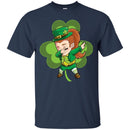 Irish Girl Dabbing Shamrock Funny Gifts Patrick's Day T-Shirt CustomCat