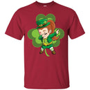 Irish Girl Dabbing Shamrock Funny Gifts Patrick's Day T-Shirt CustomCat