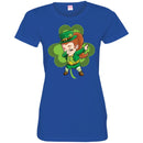 Irish Girl Dabbing Shamrock Funny Gifts Patrick's Day T-Shirt CustomCat
