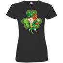 Irish Girl Dabbing Shamrock Funny Gifts Patrick's Day T-Shirt CustomCat