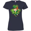 Irish Girl Dabbing Shamrock Funny Gifts Patrick's Day T-Shirt CustomCat
