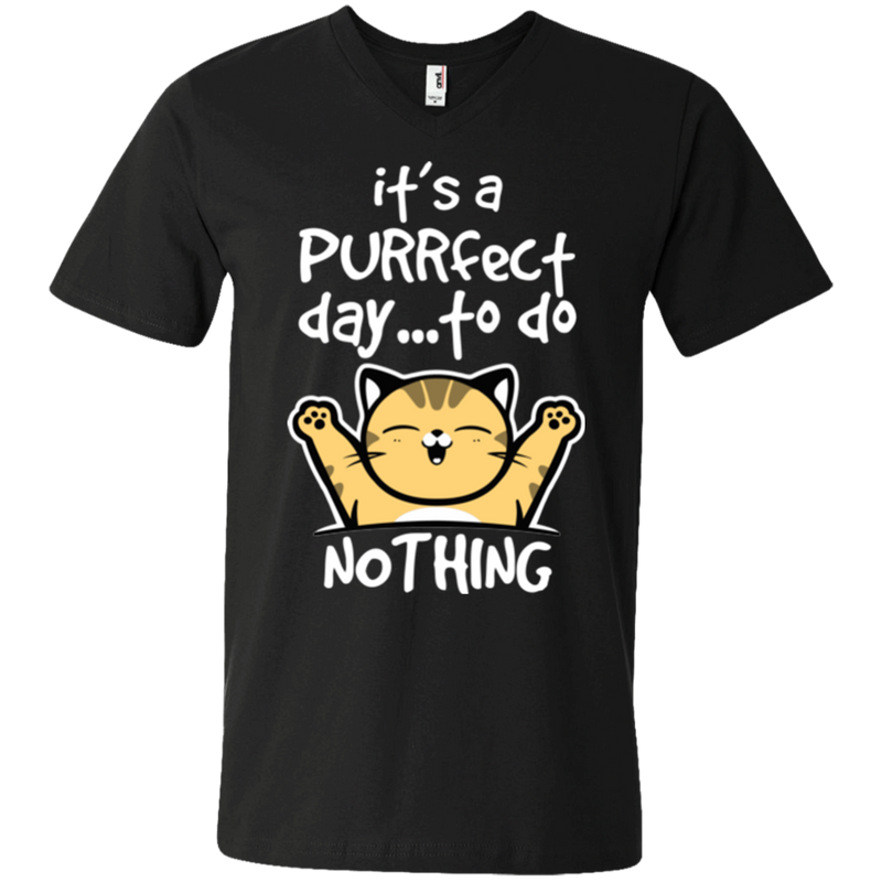 It's a purrfect day to do nothing funny cat T-shirts CustomCat