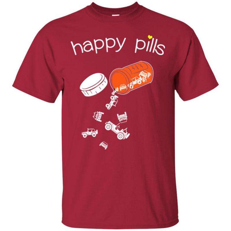 Jeep T-Shirt Funny Jeep Car Happy Pills For Jeep Lovers Tee Shirt CustomCat