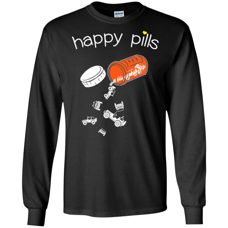 Jeep T-Shirt Funny Jeep Car Happy Pills For Jeep Lovers Tee Shirt CustomCat