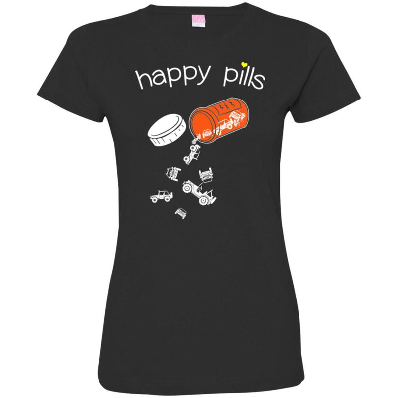 Jeep T-Shirt Funny Jeep Car Happy Pills For Jeep Lovers Tee Shirt CustomCat