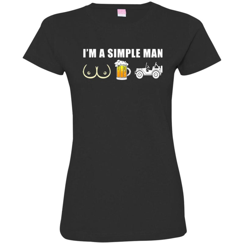 Jeep T Shirt I'm A Simple Man boob Beer Jeep Funny Gifts Jeepers Shirts CustomCat